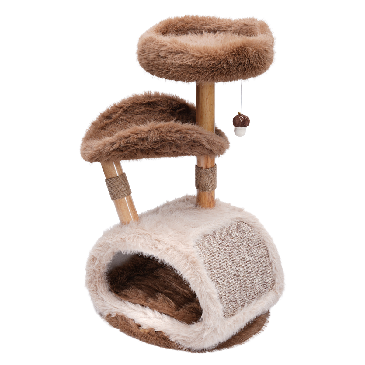 Natural Wood Cat Tree for Large Cats with Condo — image 1
