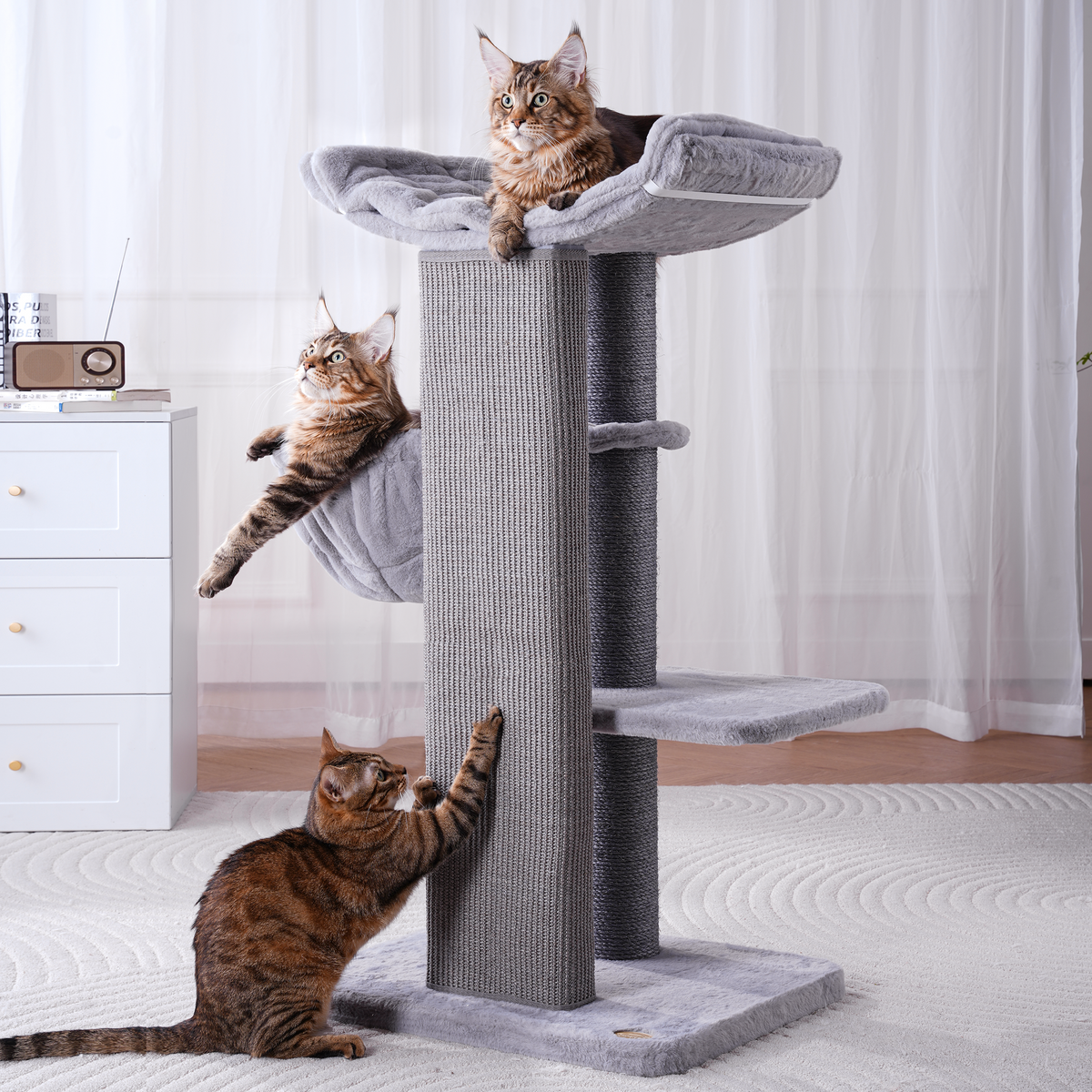 Heavy Duty Cat Tree with Hammock - Gray — image 2