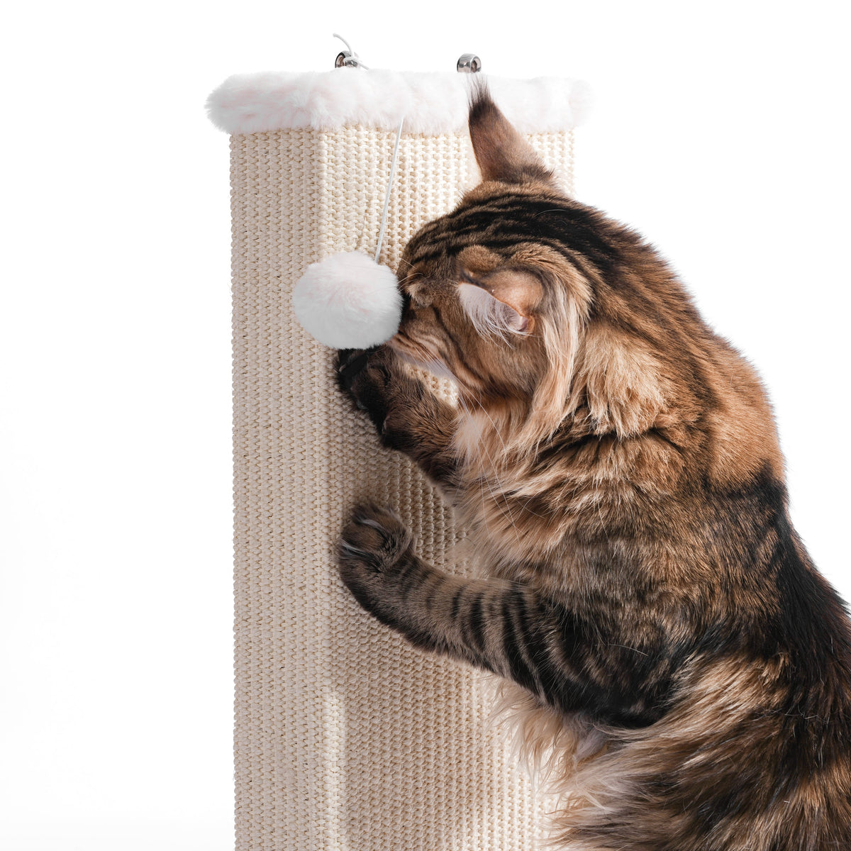 32.7-Inch Tall Sisal Cat Scratching Post - Off-White — image 3