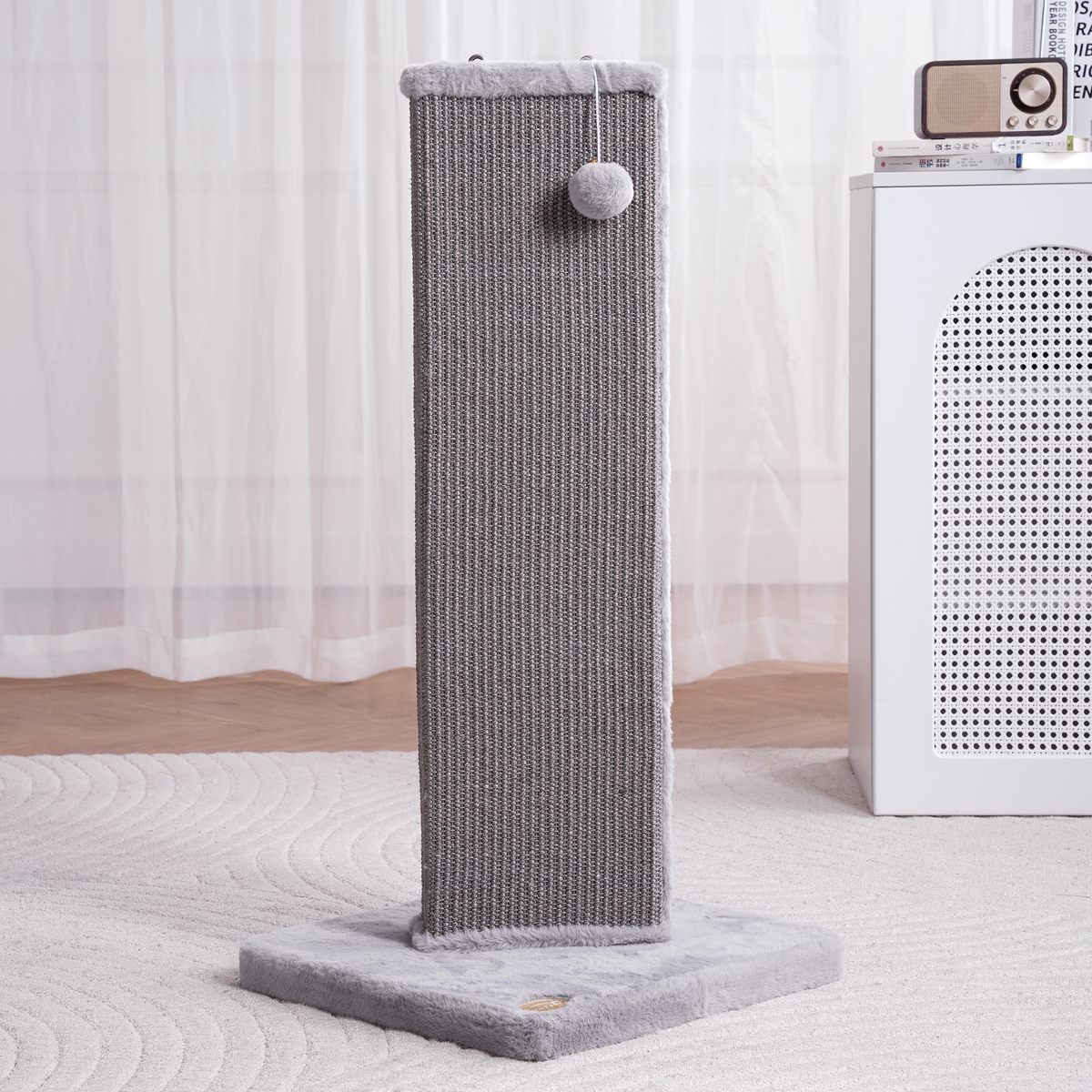 32.7-Inch Tall Sisal Cat Scratching Post - Gray 閳?image 4