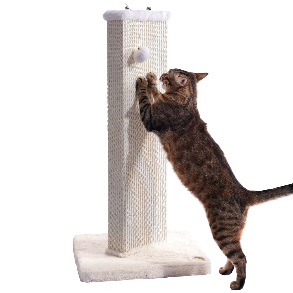 32.7-Inch Tall Sisal Cat Scratching Post - Off-White — image 4