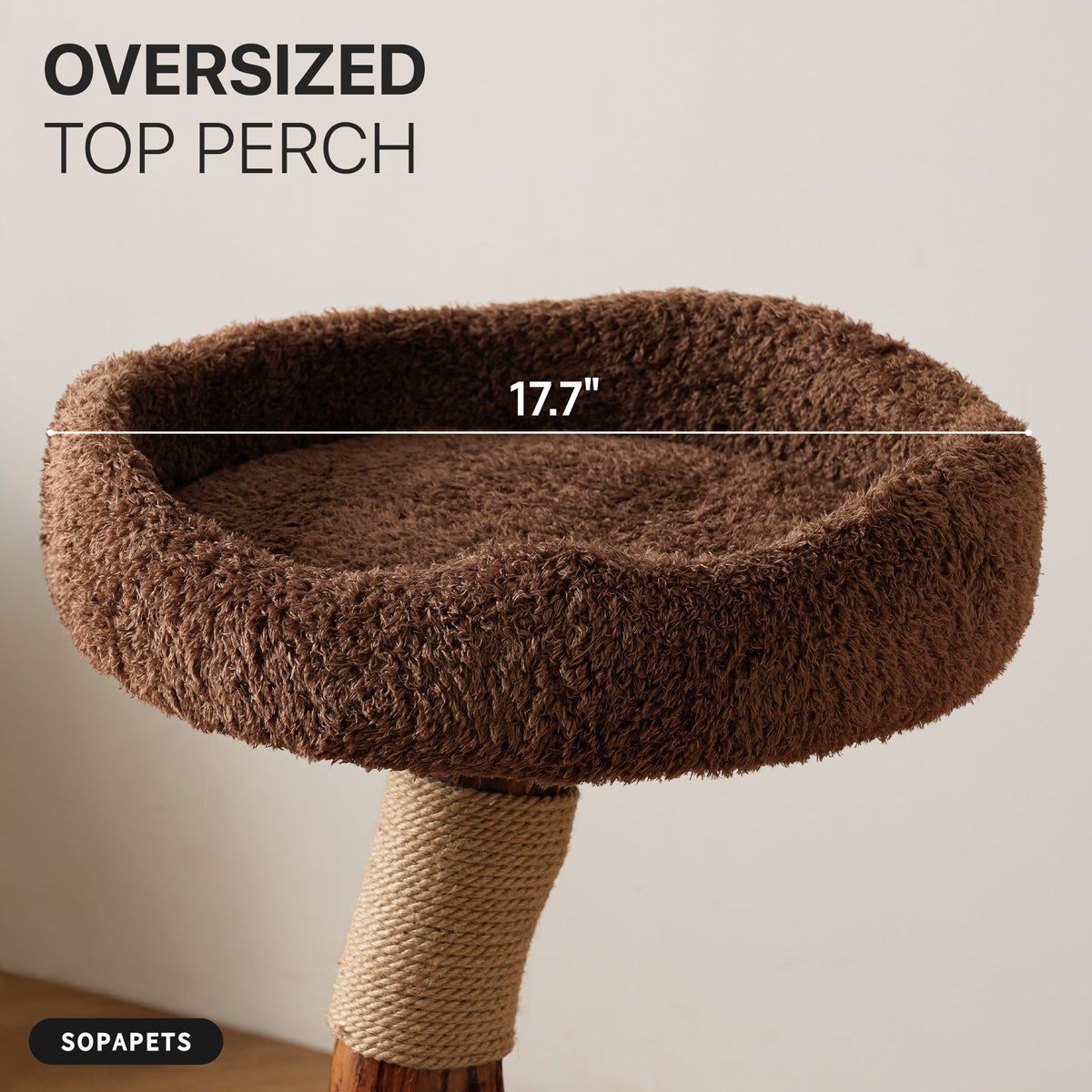 Natural Wood Cat Tree with Condo - Brown and Cream — image 4