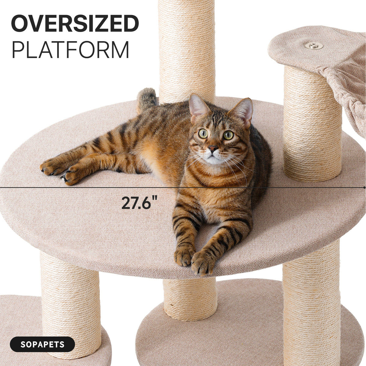 Heavy Duty Cat Tree for Large Cats - Beige — image 4