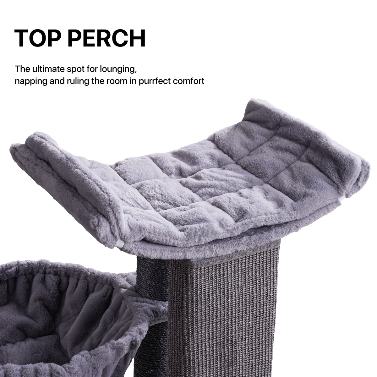 Heavy Duty Cat Tree with Hammock - Gray — image 5