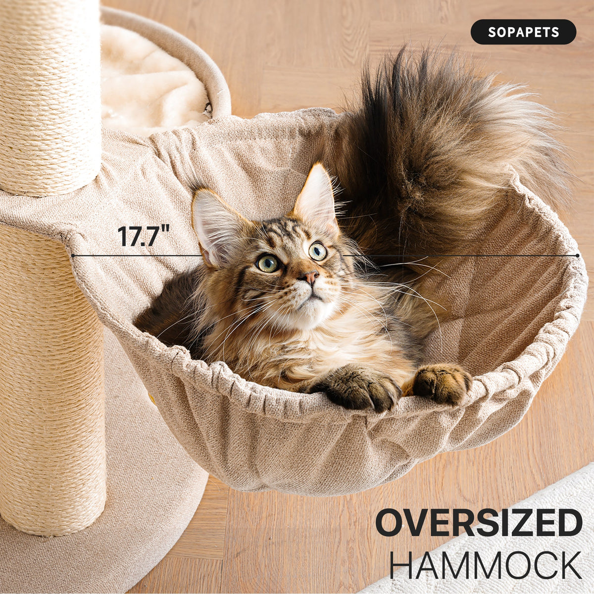 Heavy Duty Cat Tree for Large Cats - Beige — image 5