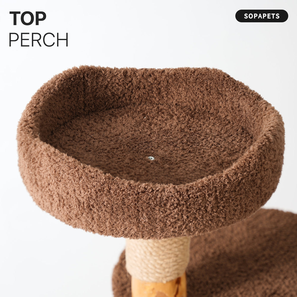 Natural Wood Cat Tree with Hammock, Condo and Cat Bed — image 5