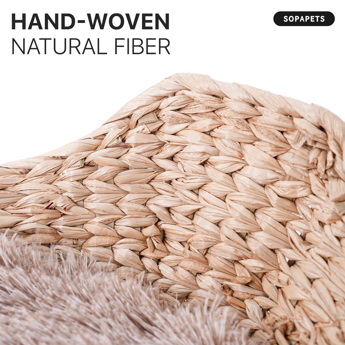 Natural Wood Cat Tree with Woven Basket - Beige — image 6
