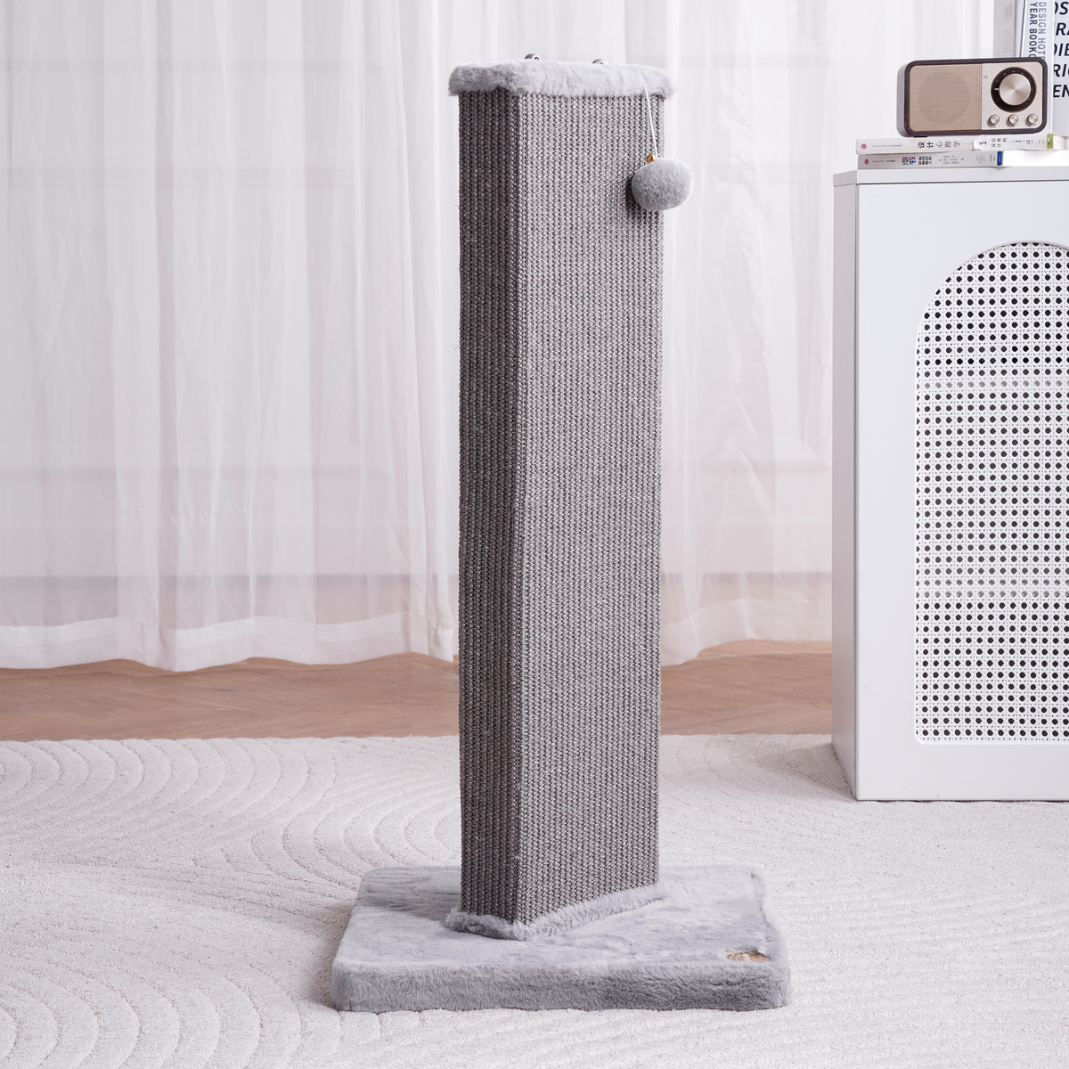 32.7-Inch Tall Sisal Cat Scratching Post - Gray 閳?image 7