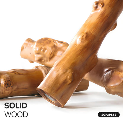 Natural Wood Cat Tree with Woven Basket - Beige — image 9