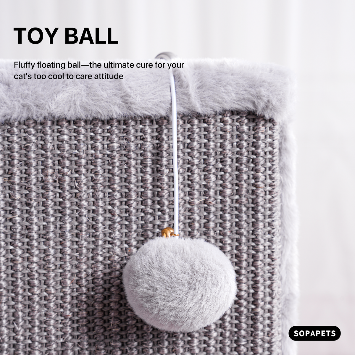 32.7-Inch Tall Sisal Cat Scratching Post - Gray 閳?image 9