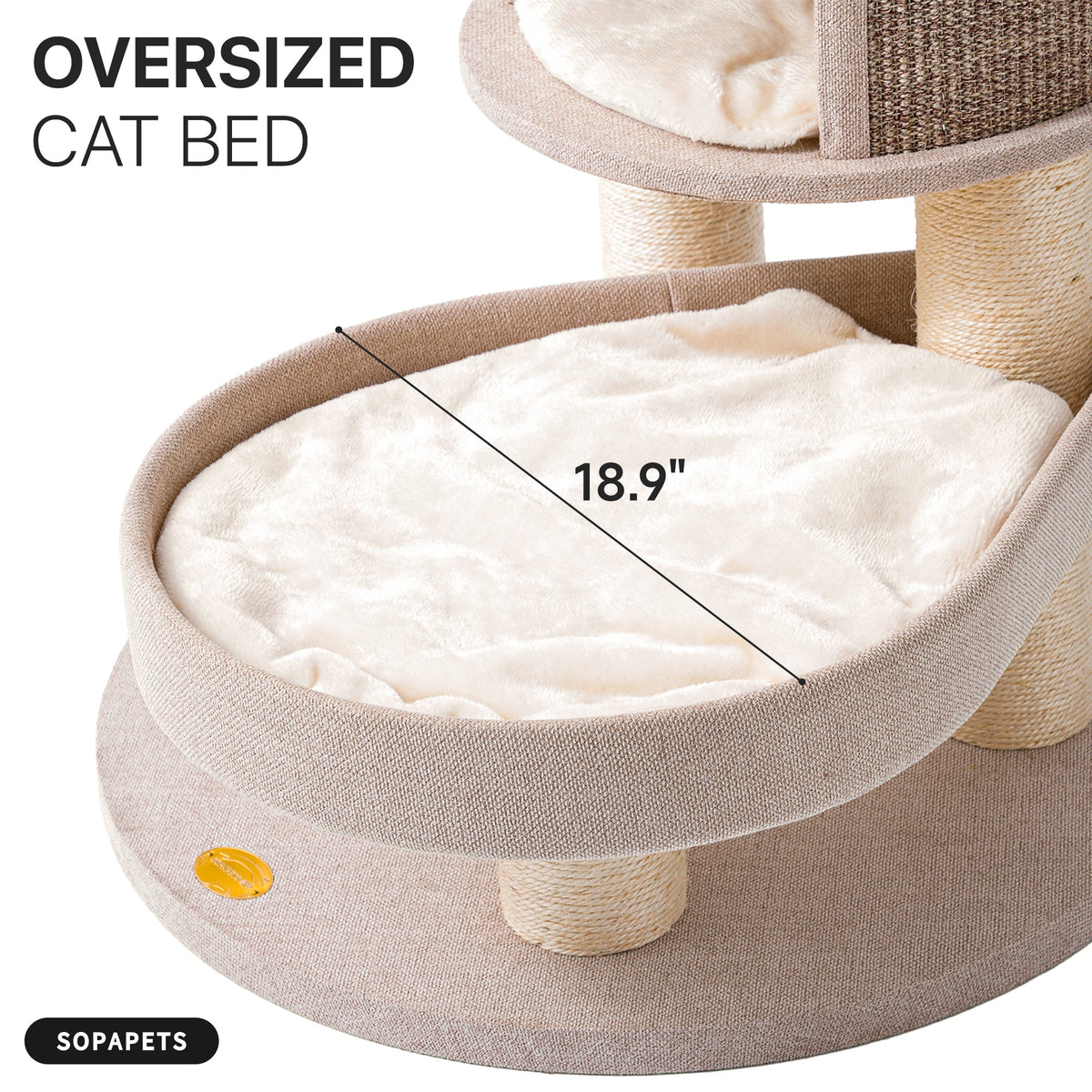 Heavy Duty Cat Tree for Large Cats - Beige — image 10